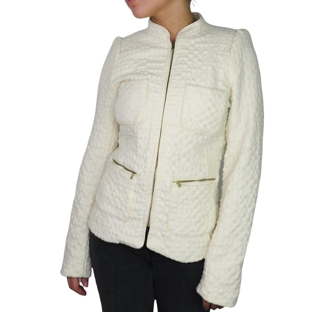 Zara Basic Moroccan Cream Wool Jacket Twee Retro … - image 1
